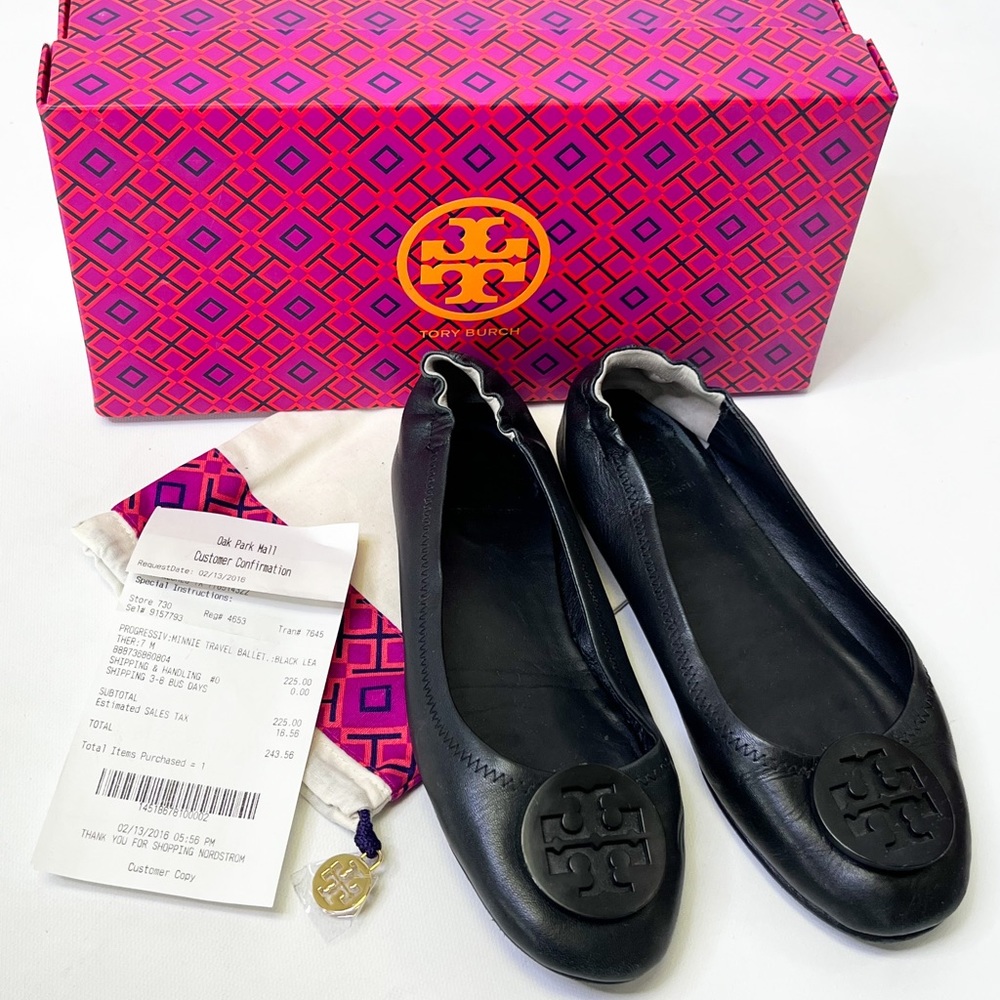 Tory Burch Minnie Travel Ballet With Logo Size 7
